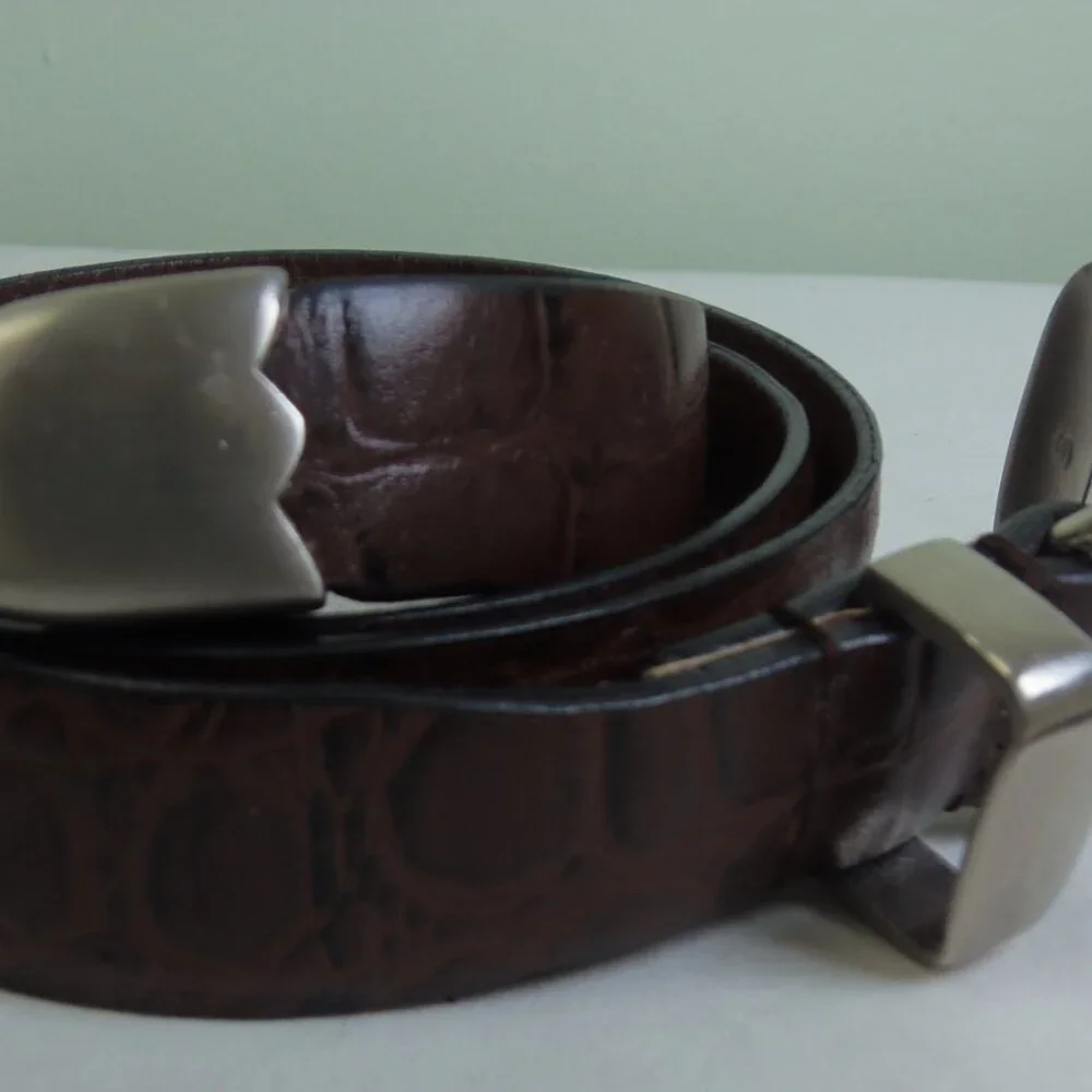 Vintage Stetson Belt Men’s 41 Rust Brown Alligator‎ Embossed Genuine Leather